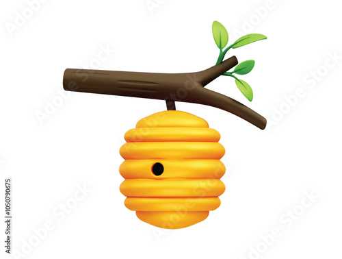 Bee Hive 3D Icon illustration