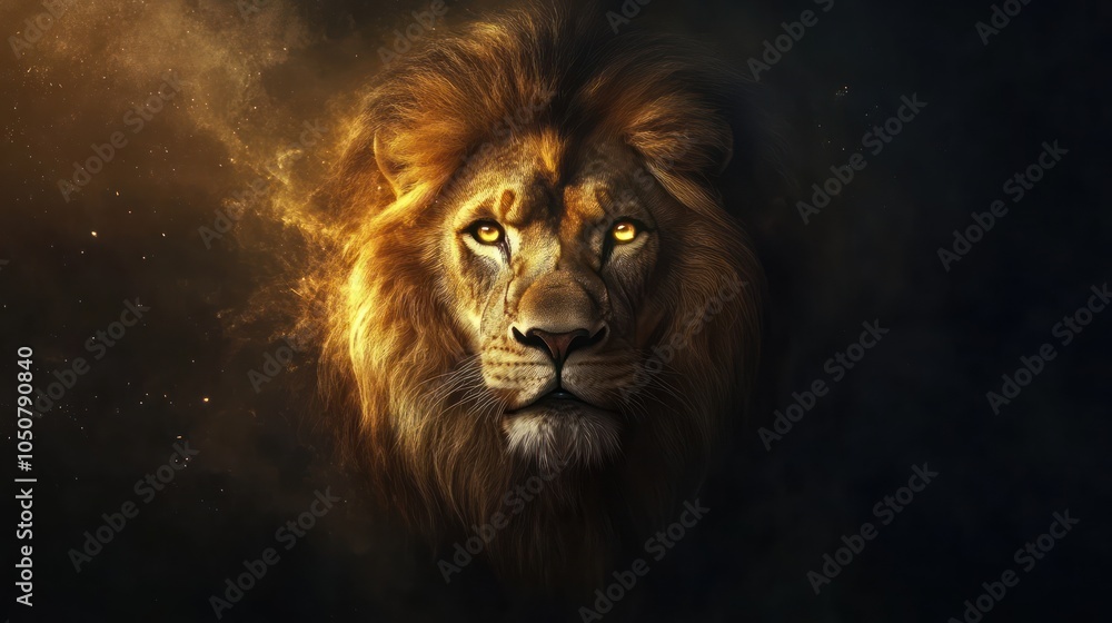regal lion with magnificent mane and golden eyes regal lion with magnificent mane and golden eyes