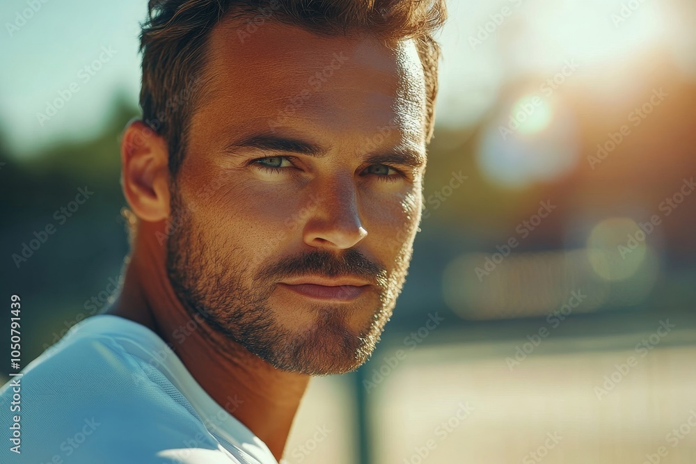 Professional tennis player playing on club court, Generative AI Professional tennis player playing on club court, Generative AI
