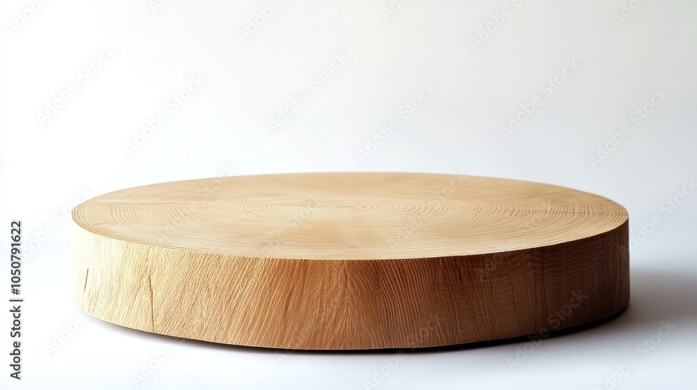 A smooth, round wooden surface ideal for serving or display purposes. A smooth, round wooden surface ideal for serving or display purposes.