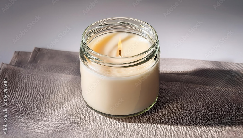 Soft Amber Glow of Aromatherapy Candle in Transparent Glass Jar. Perfect for Relaxing Spa Ambiance, Home Decor Accents, Mindfulness Meditation, and Creating Cozy, Tranquil Spaces Soft Amber Glow of Aromatherapy Candle in Transparent Glass Jar. Perfect for Relaxing Spa Ambiance, Home Decor Accents, Mindfulness Meditation, and Creating Cozy, Tranquil Spaces