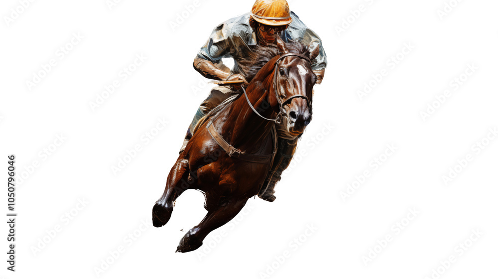 An abstract representation of a polo player in action, set against a plain white background, embodying agility and sport. An abstract representation of a polo player in action, set against a plain white background, embodying agility and sport.