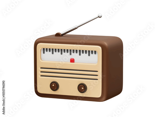 Radio icon illustration 3d render