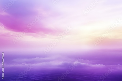 Stunning Purple Sunset Sky with Fluffy Clouds