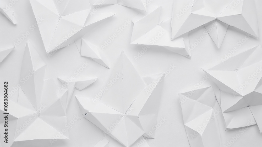A collection of intricately folded white origami shapes scattered on a light surface, showcasing artistic paper folding techniques A collection of intricately folded white origami shapes scattered on a light surface, showcasing artistic paper folding techniques