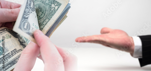 Картината върху платно Payment for services in dollars