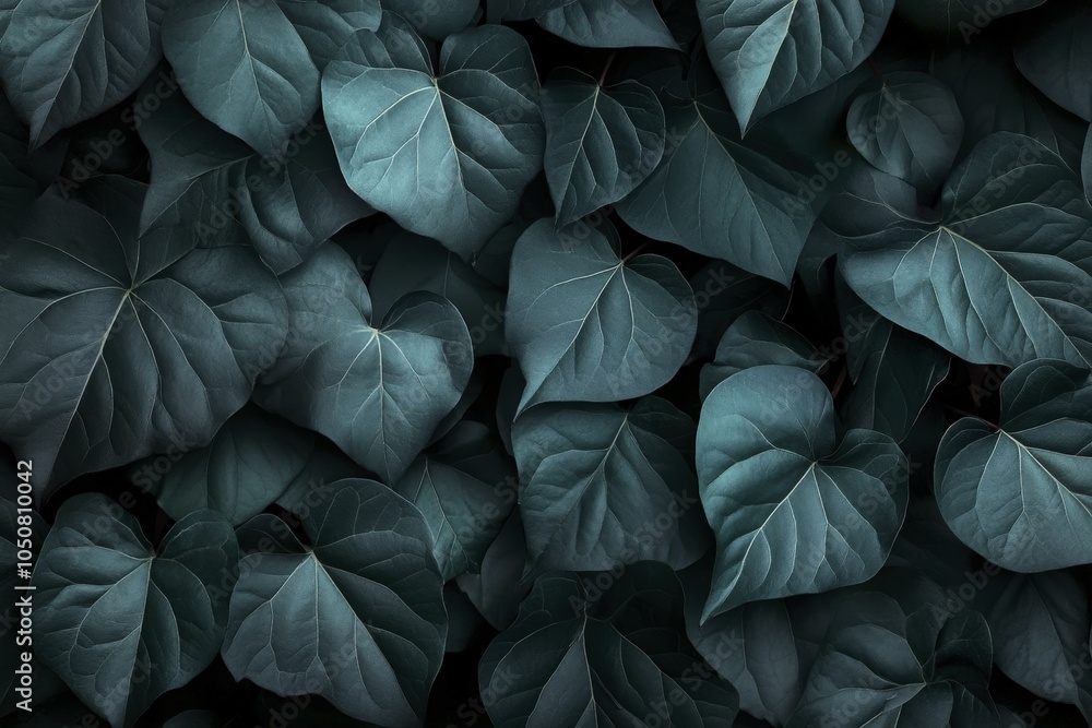 Fototapeta premium Dark Green Leaves Texture: Nature Background