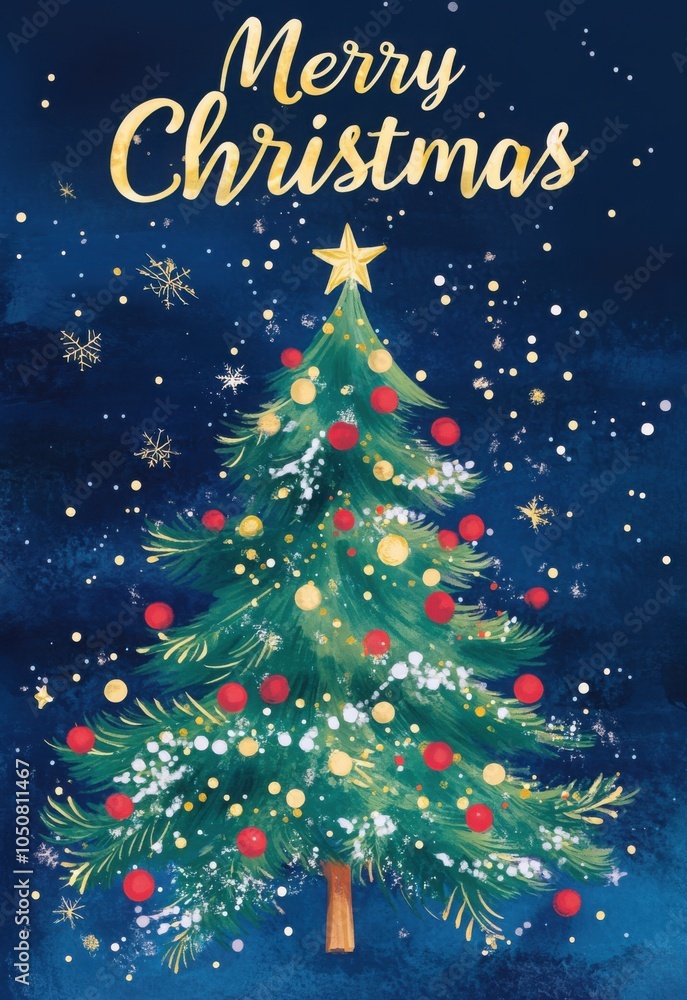 Merry christmas greeting with festive tree design for holiday cards and decor Merry christmas greeting with festive tree design for holiday cards and decor