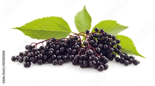 Photo of elderberry isolated on white background