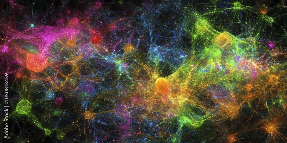 Fototapeta premium Abstract Colorful Fractal Art: A Digital Exploration of Networks