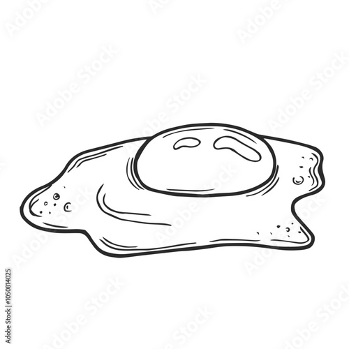 Fried egg hand drawn sketch in doodle style, Vector illustration