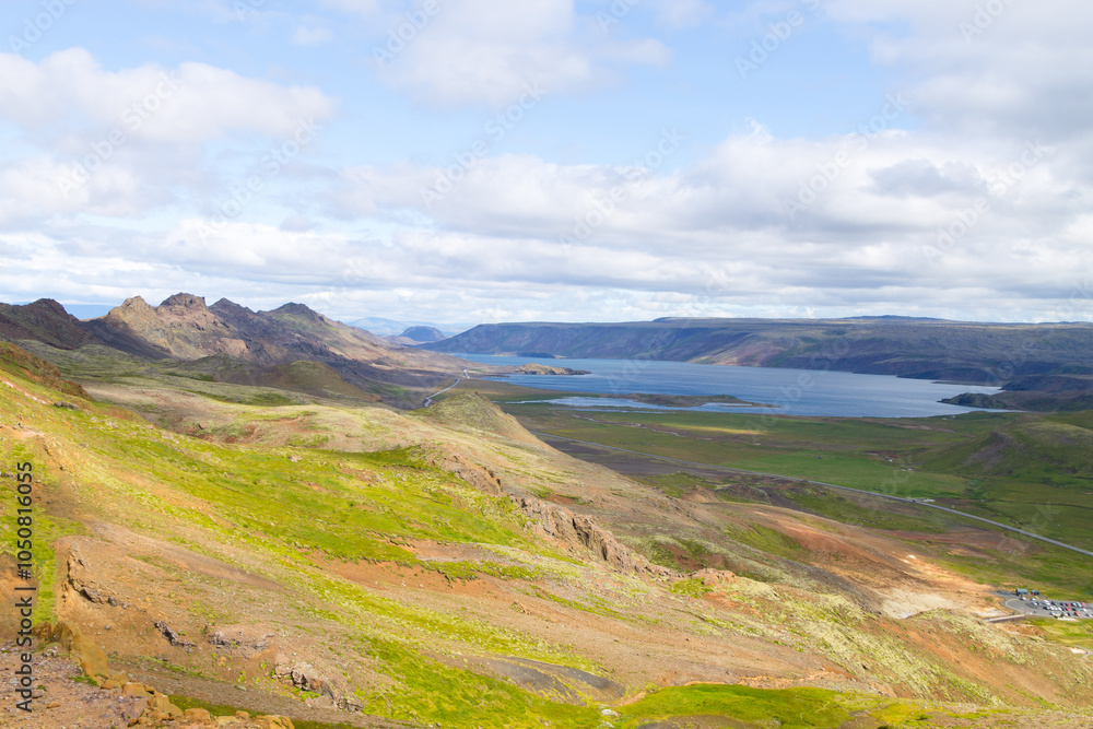 Seltun area aerial landscape, south Iceland panorama. Seltun area aerial landscape, south Iceland panorama.