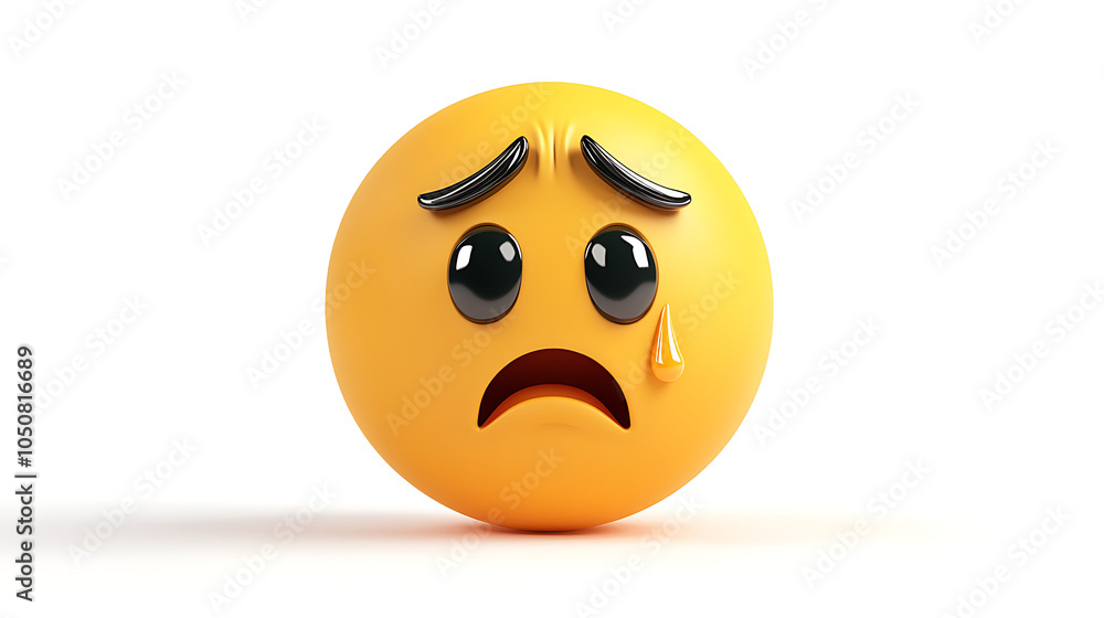 Fototapeta premium 3D crying face emoji