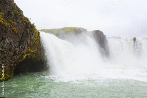 Godafoss falls in summer season view, Iceland