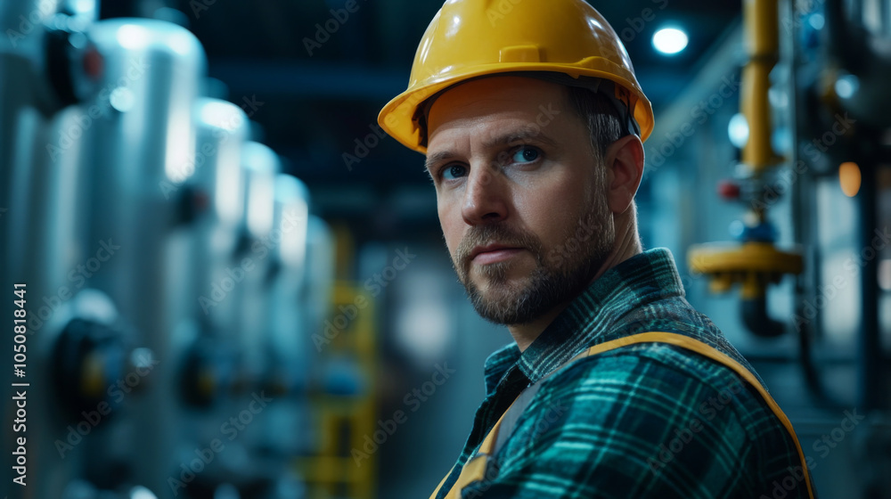 Engineer at a water supply station Engineer at a water supply station