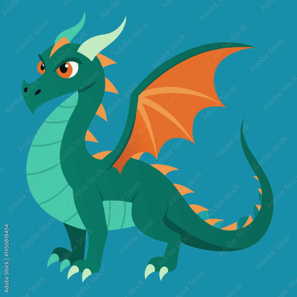 Obraz premium green dragon cartoon