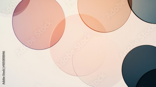 Wallpaper Mural A minimalist arrangement of overlapping circles in various shades forming a unified pattern on a plain background, Reflecting unity and diversity, photography style Torontodigital.ca