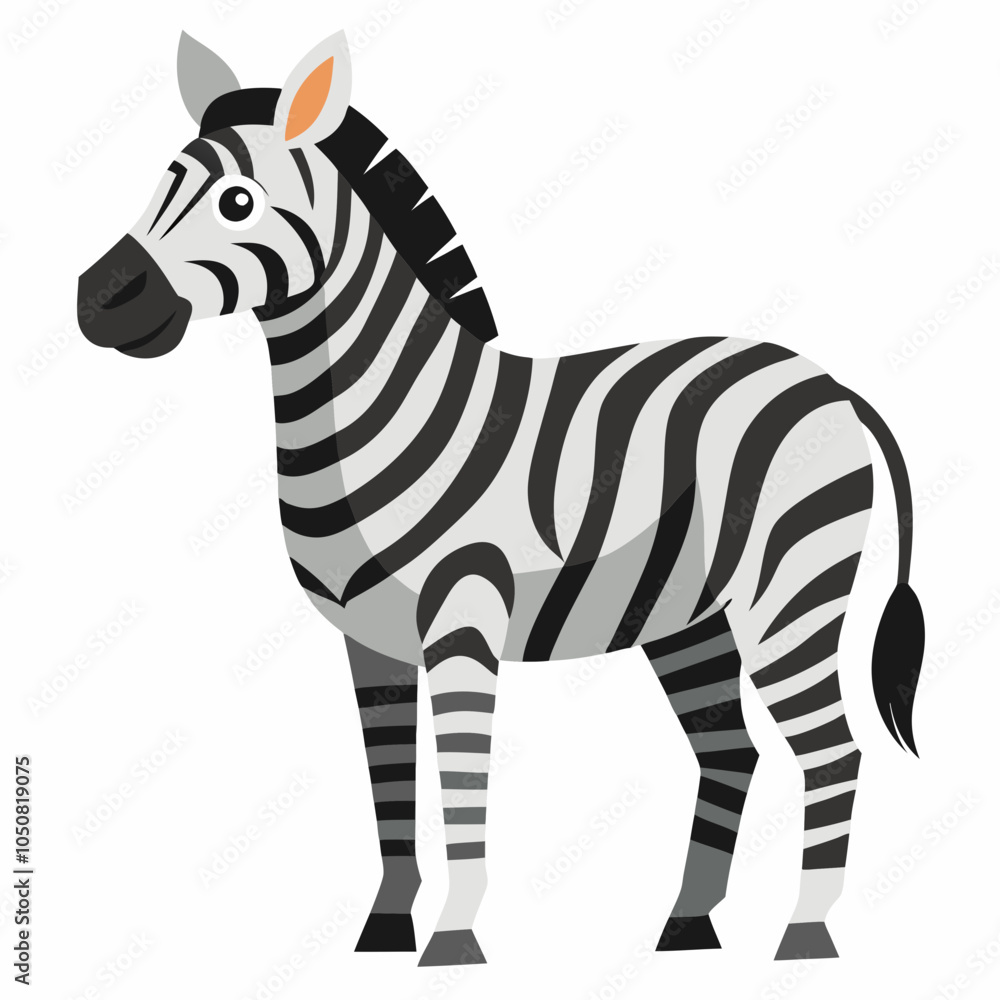 zebra cartoon isolated on white