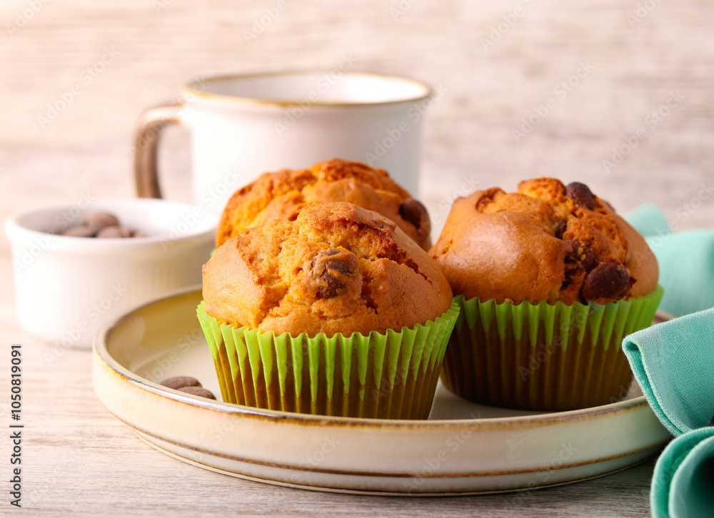 Peanut butter and chocolate chips muffins Peanut butter and chocolate chips muffins