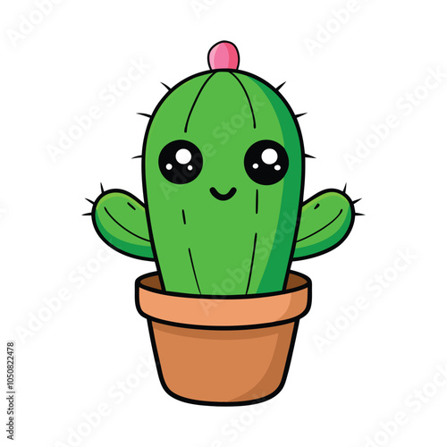 Vector illustration of a cute cactus