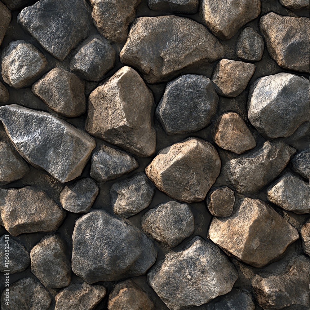 Seamless river stone texture, smooth, flat stones, tileable for riverbeds or landscaping Seamless river stone texture, smooth, flat stones, tileable for riverbeds or landscaping