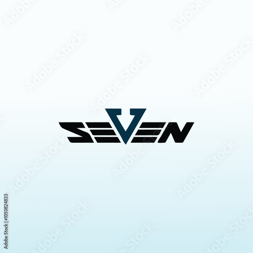 word seven vector logo design