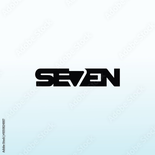 word seven vector logo design