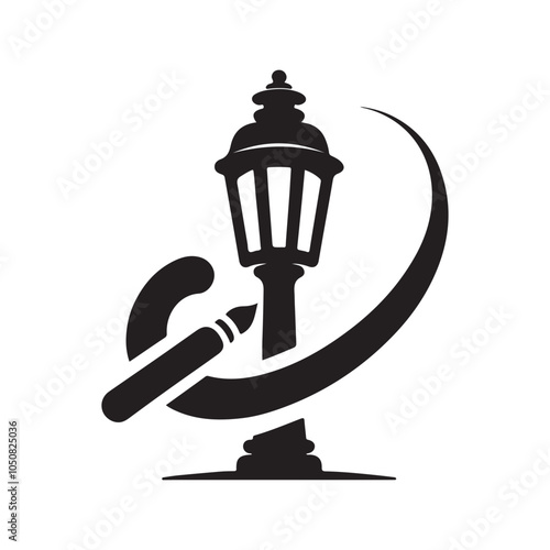 Stylish Lamp Silhouette Vector Illustrations for Modern Design Projects