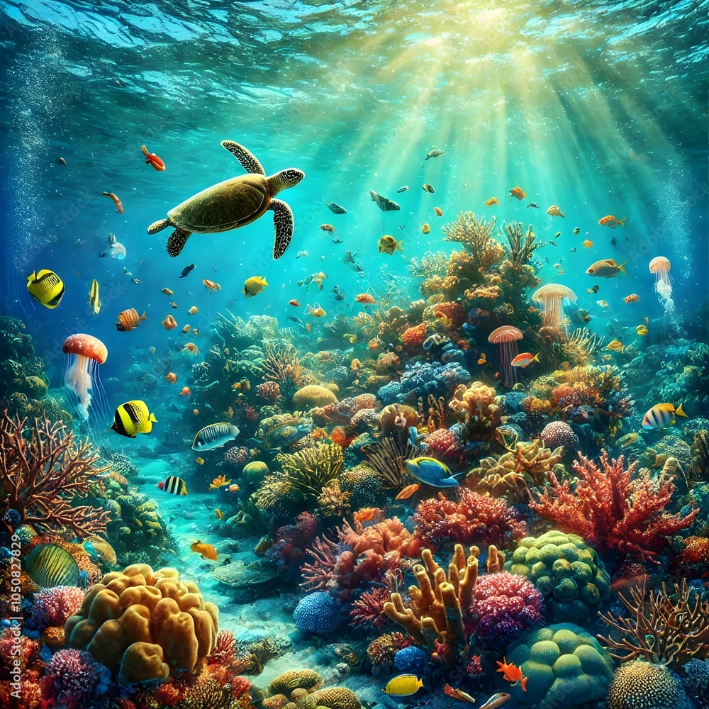 coral reef and fish coral reef and fish