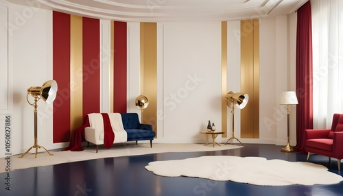 Photo interior modern design room 3d illustration
