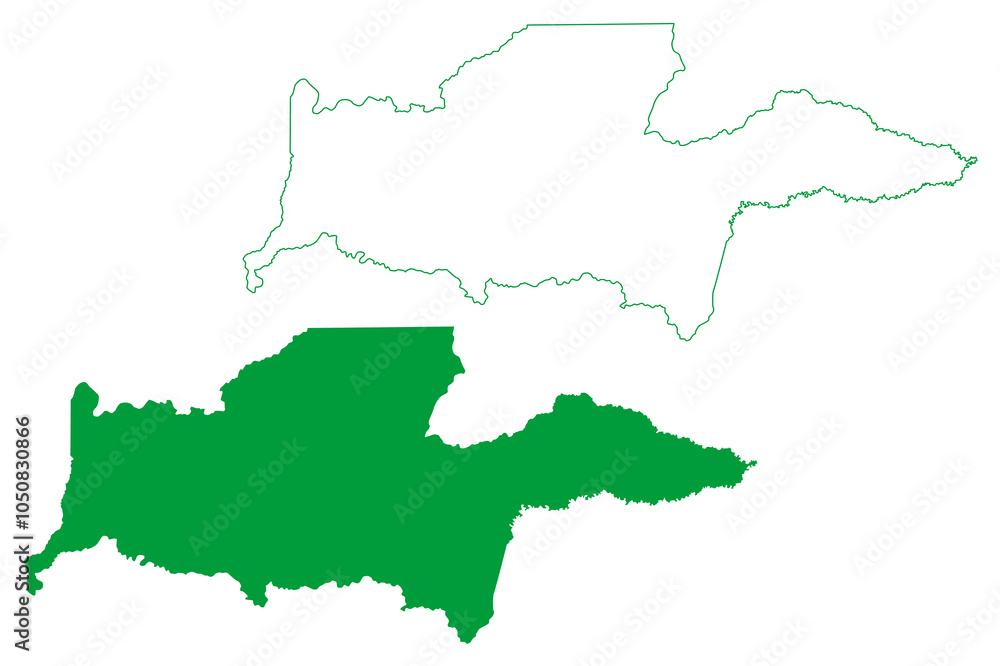 Obraz premium Itamarati municipality (Amazonas state, Municipalities of Brazil, Federative Republic of Brazil) map vector illustration, scribble sketch Itamarati map