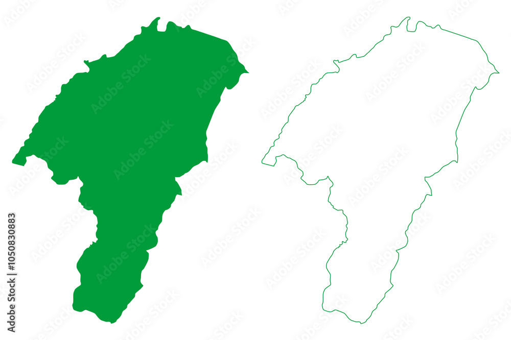 Obraz premium Itamari municipality (Bahia state, Municipalities of Brazil, Federative Republic of Brazil) map vector illustration, scribble sketch Itamari map