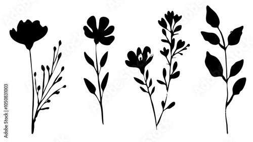 silhouettes of flowers