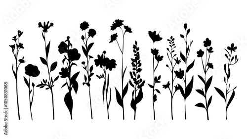 silhouettes of flowers
