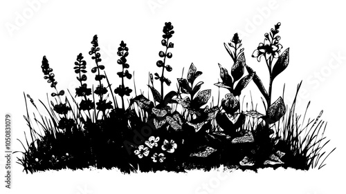 grass silhouette vector