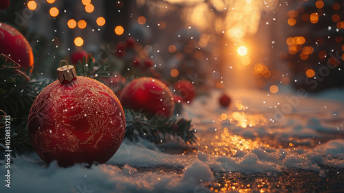 Festive decoration on the street in winter.