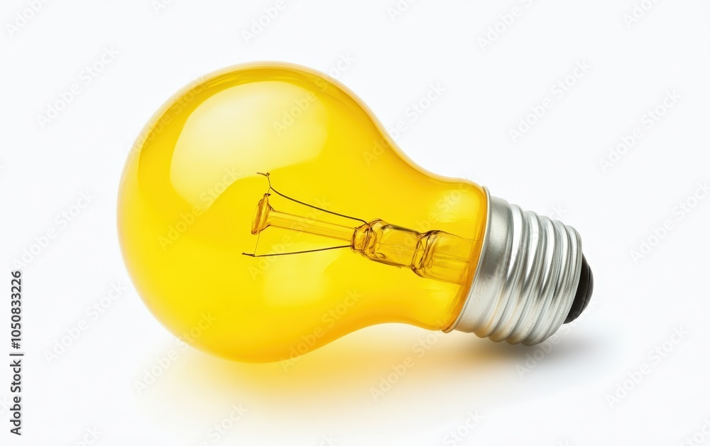 Yellow light bulb on a clean white background Yellow light bulb on a clean white background
