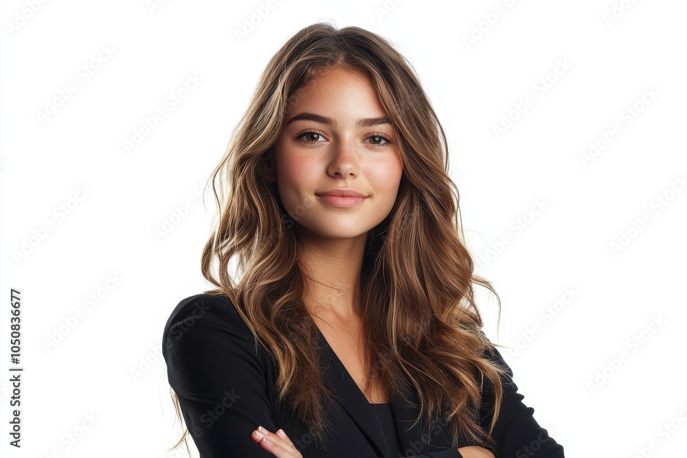 Portrait of a confident young business woman isolated on a transparent background, Generative AI Portrait of a confident young business woman isolated on a transparent background, Generative AI