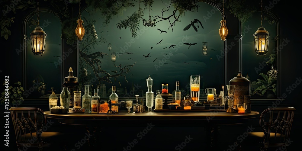Dark & mysterious bar scene Dark & mysterious bar scene