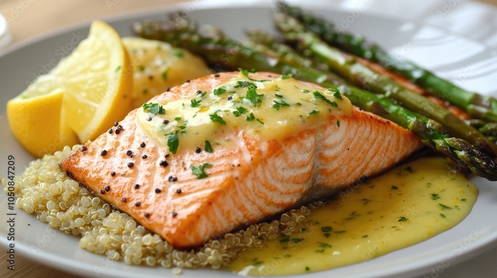 Grilled Salmon with Lemon and Asparagus Dish Grilled Salmon with Lemon and Asparagus Dish