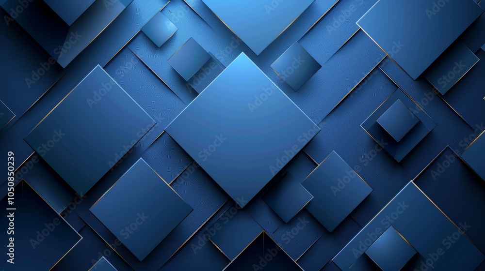 Abstract geometric squares on a gradient blue background, vector Abstract geometric squares on a gradient blue background, vector