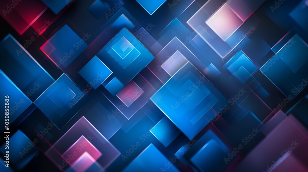Abstract geometric squares on a gradient blue background, vector Abstract geometric squares on a gradient blue background, vector