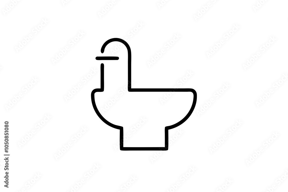 Set of Toilet line icon .on white.This is an editable icon. Set of Toilet line icon .on white.This is an editable icon.