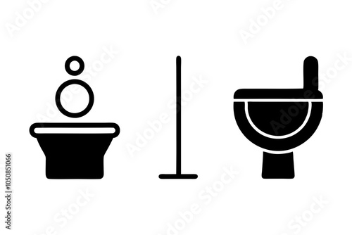 Set of Toilet line icon .on white.This is an editable icon.