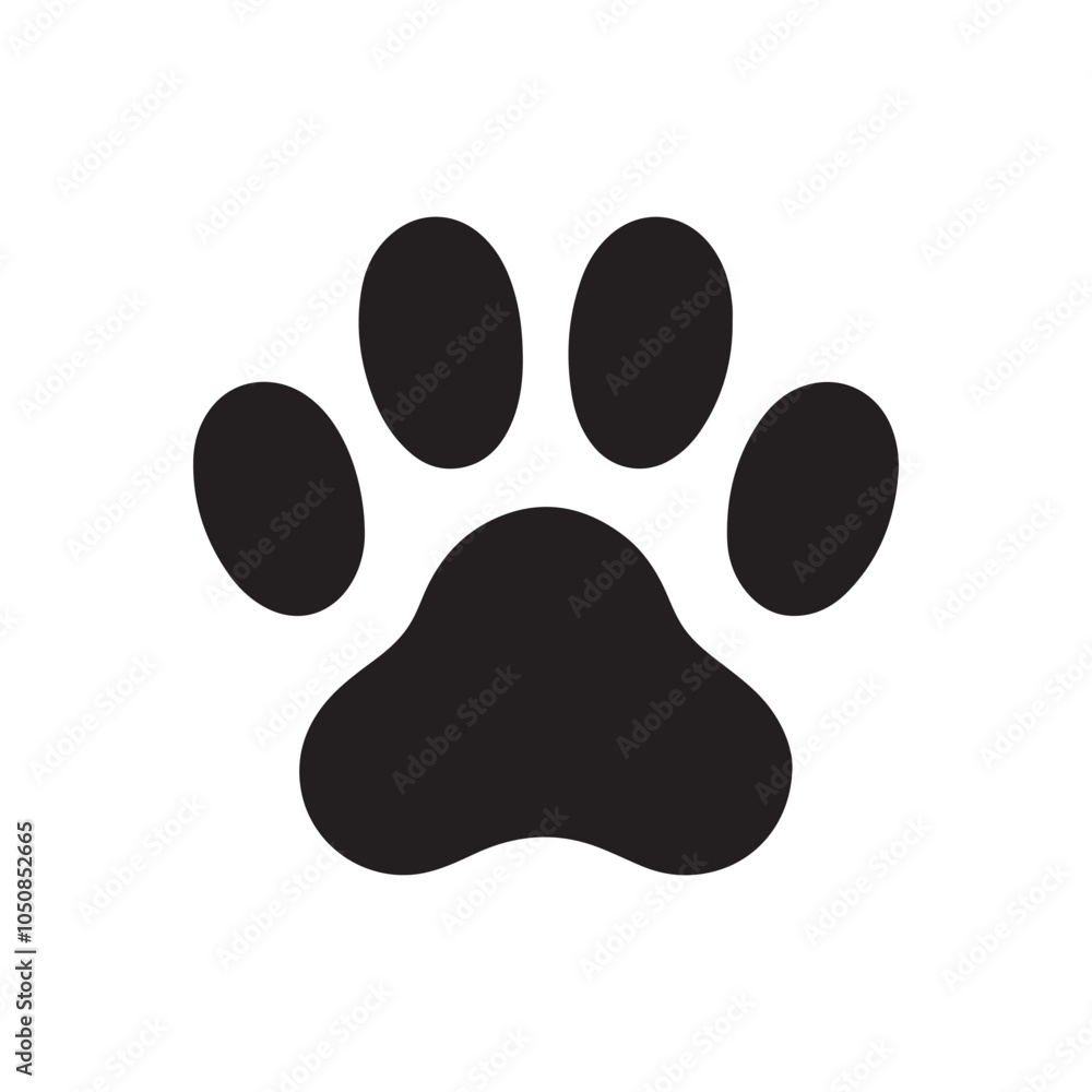 Cat or Dog paw icon. Paw silhouette vector. Paw print vector art illustration on white background. Cat or Dog paw icon. Paw silhouette vector. Paw print vector art illustration on white background.