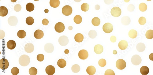 Colorful polka dots in varied sizes scattered against a white background for ...