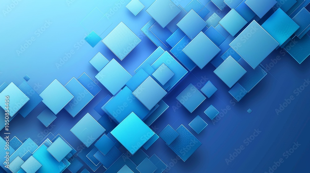 Abstract geometric squares on a gradient blue background, vector Abstract geometric squares on a gradient blue background, vector