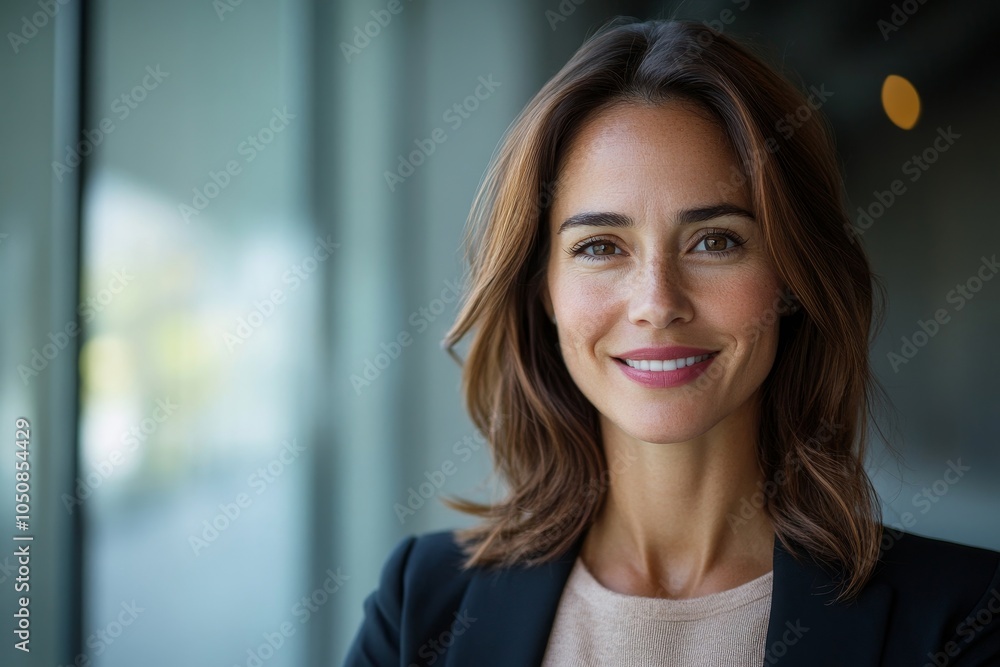 Successful businesswoman smiling at the camera, Generative AI Successful businesswoman smiling at the camera, Generative AI