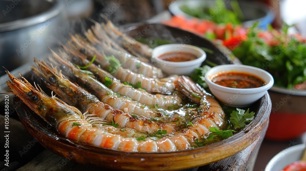 Delicious Grilled Shrimp with Spicy Dipping Sauce Delicious Grilled Shrimp with Spicy Dipping Sauce