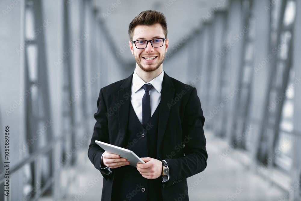 © Prostock-studio - Successful Executive. Handsome bearded businessman in specs holding digital tablet and looking at camera © Prostock-studio - Successful Executive. Handsome bearded businessman in specs holding digital tablet and looking at camera